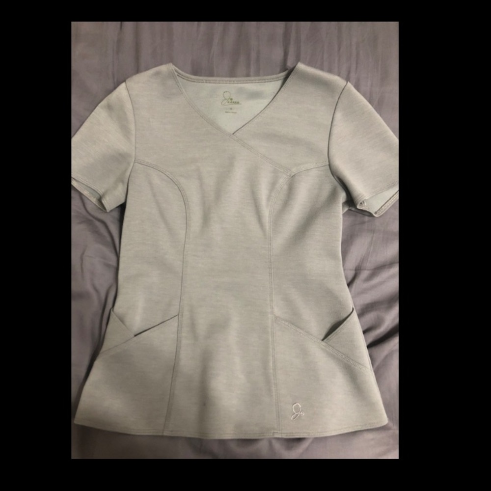 Light gray scrub top